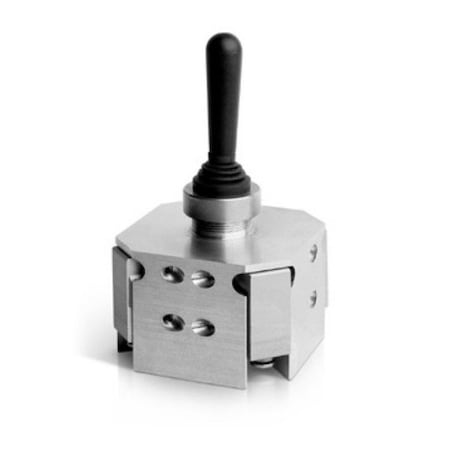 Camozzi #234-9054, Series 2 Manually Operated Minivalve, 3-Way/2-Position, Poppet, Buna-N Seals, Bulkhead 234-9054